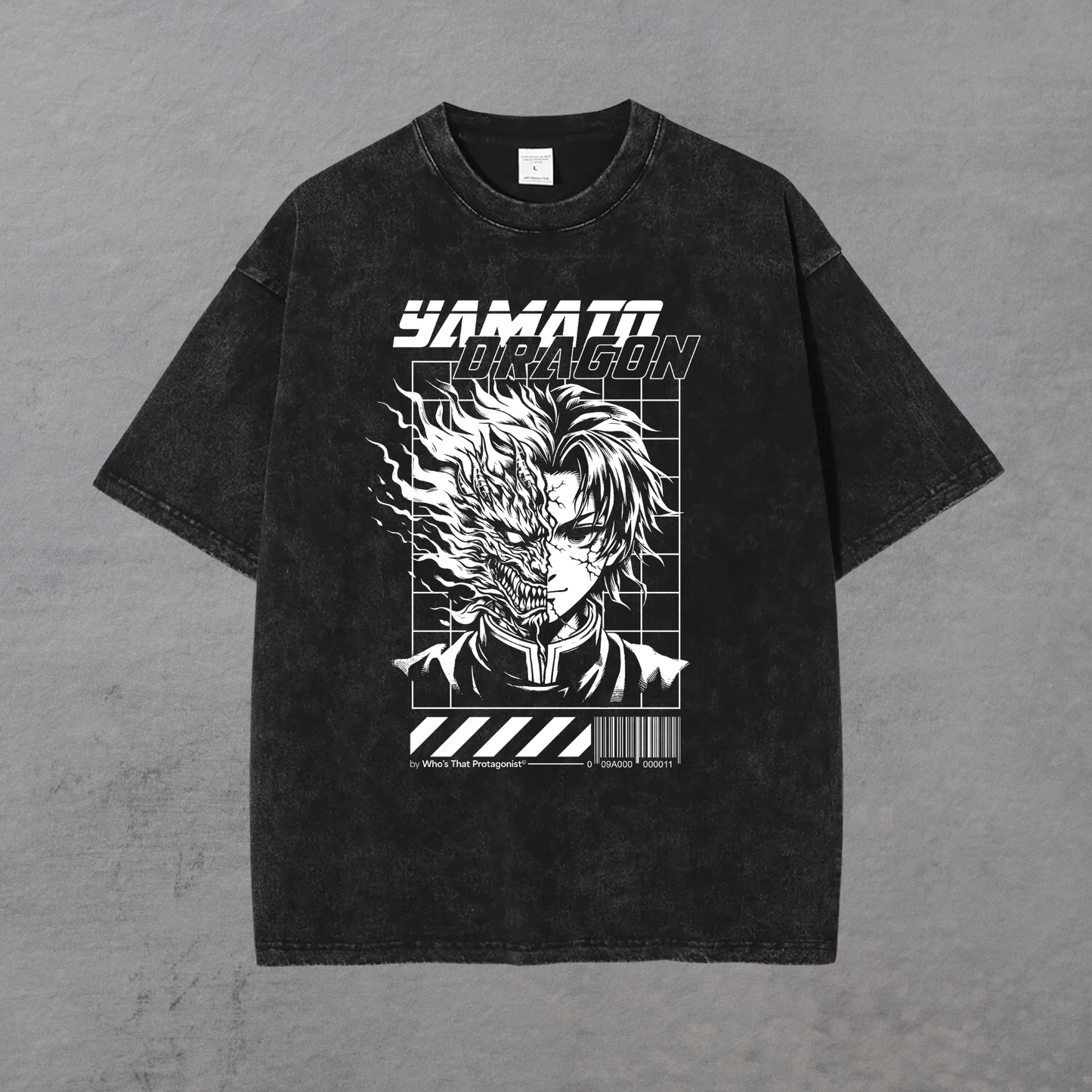 YAMATO DRAGON ACID WASH TEE