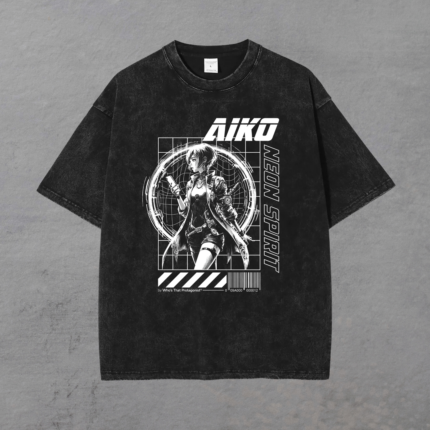 AIKO "NEON SPIRIT" ACID WASH TEE