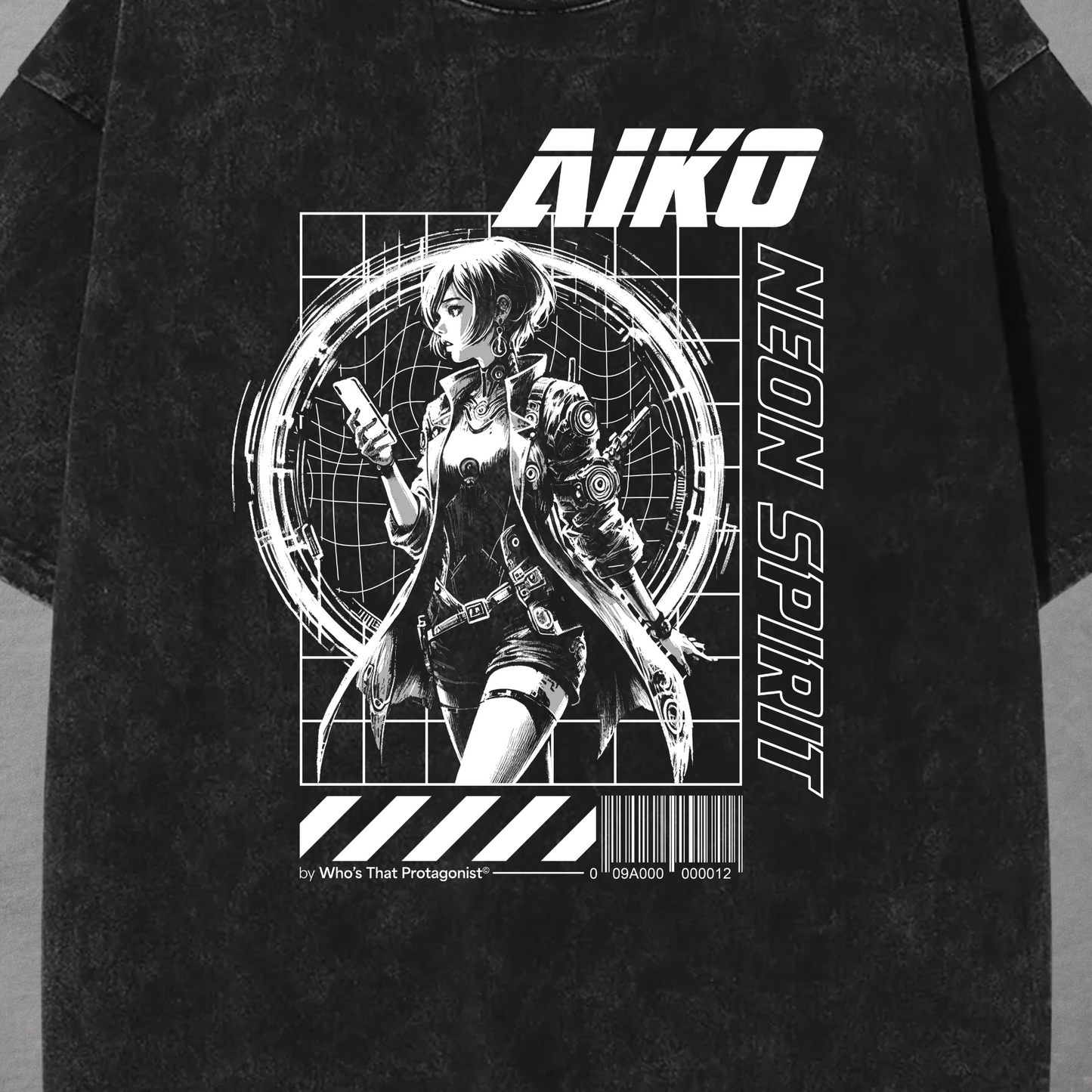 AIKO "NEON SPIRIT" ACID WASH TEE